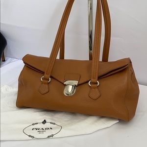 Brand New PRADA camel color barrel purse